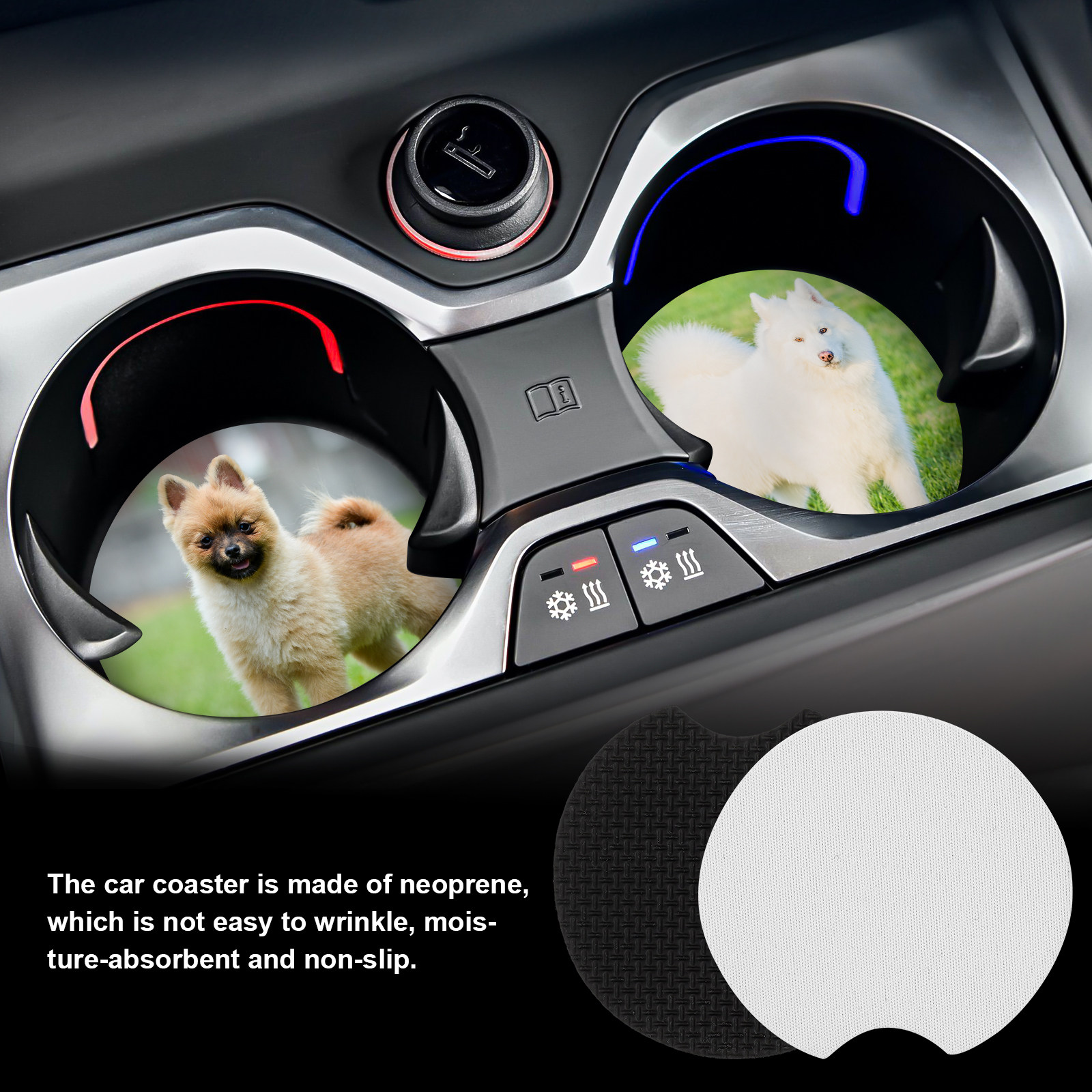 Coaster Sublimation Blank - 36 stuks sublimatie auto bekeronderzetters, ronde