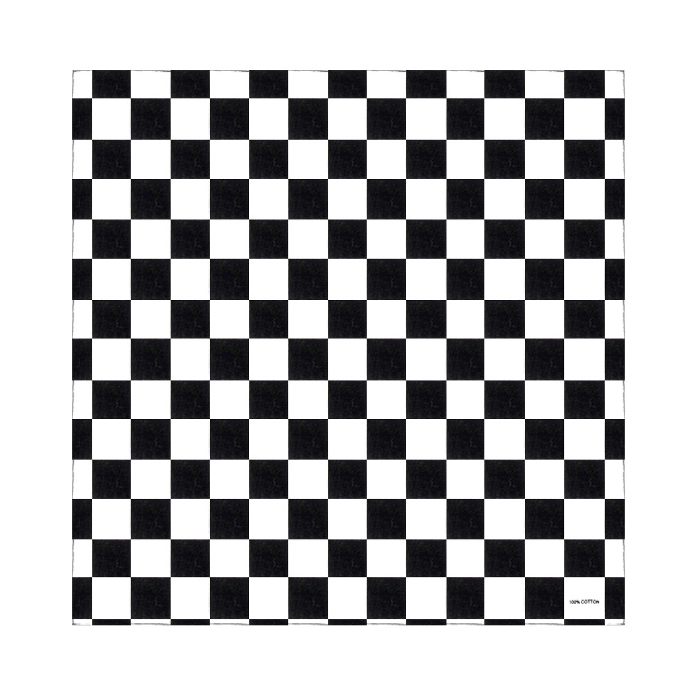 Bandana Blank White - Bandana Geruite Vlag Auto Racing Katoenen